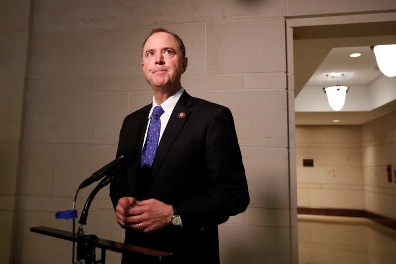 House Intelligence Committee Chairman Adam Schiff (D-CA) delivers remarks on Capitol Hill, in Washington