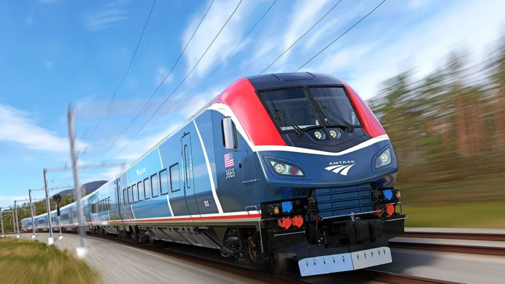 Amtrak will deploy its new Airo train seen here sometime between 2026 and 2031 on the Downeaster line that runs through New Hampshire.