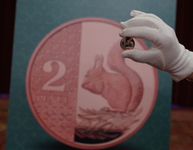 The red squirrel is the centrepiece of the two pence coin