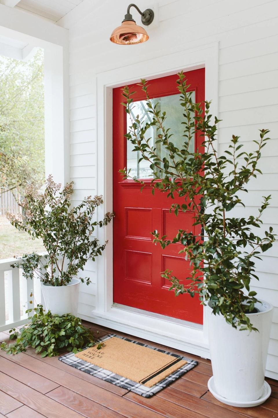 A red painted door