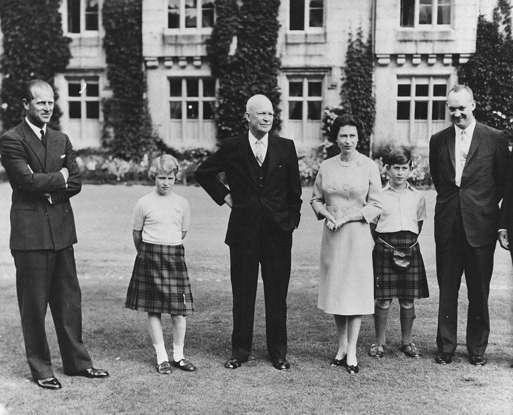 President Eisenhower with royal family members