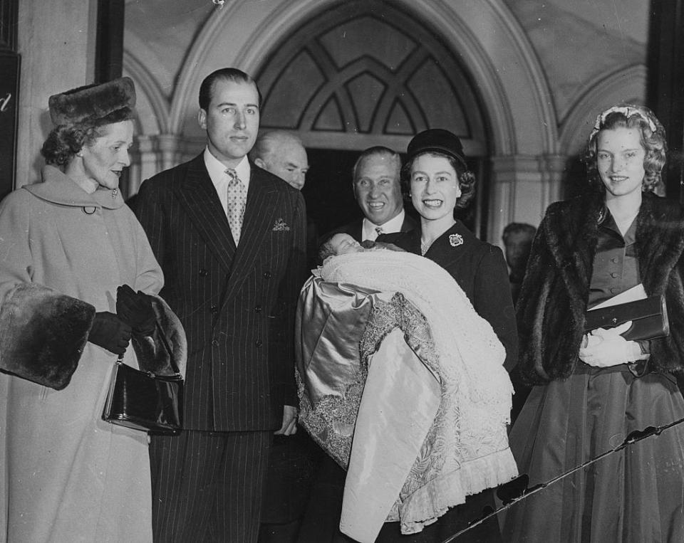 Queen Elizabeth II With Lord And Lady Porchester