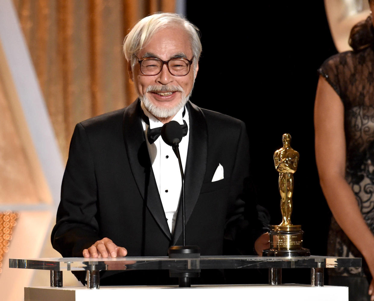 Hayao Miyazaki, ici à Hollywood en novembre 2014, pendant la cérémonie des Governors Awards.