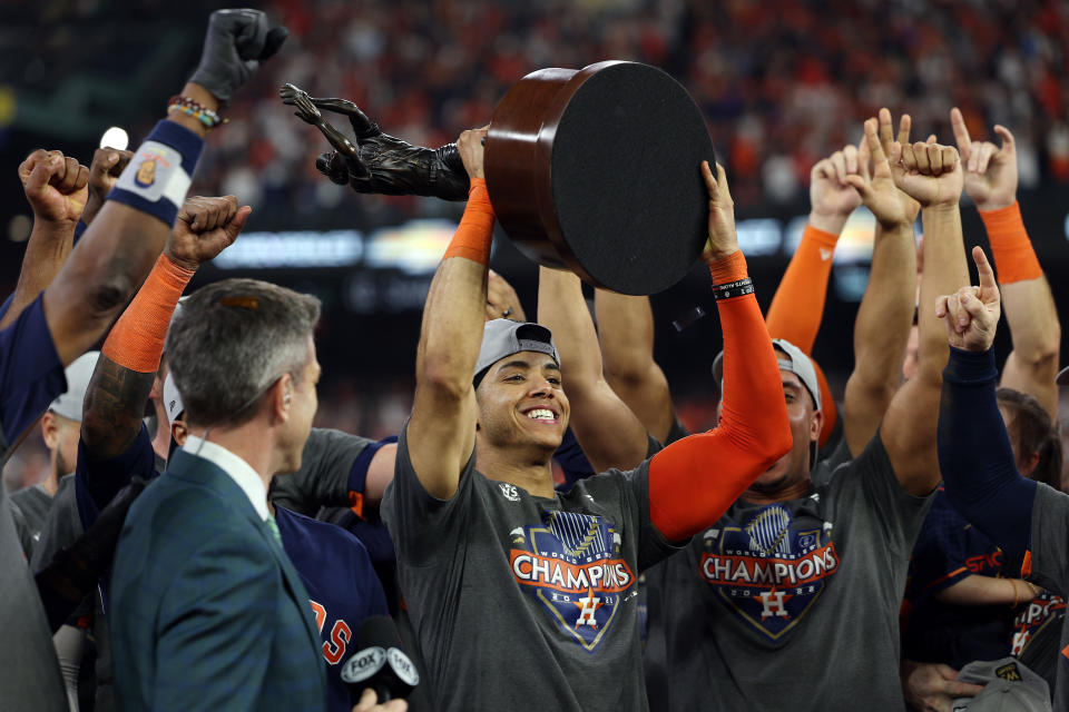 Jeremy Peña拿下2022年世界大賽MVP。（Photo by Harry How/Getty Images）