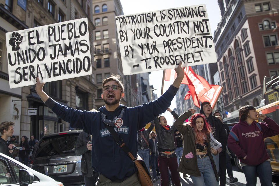 Tens of thousands protest Trump’s election victory