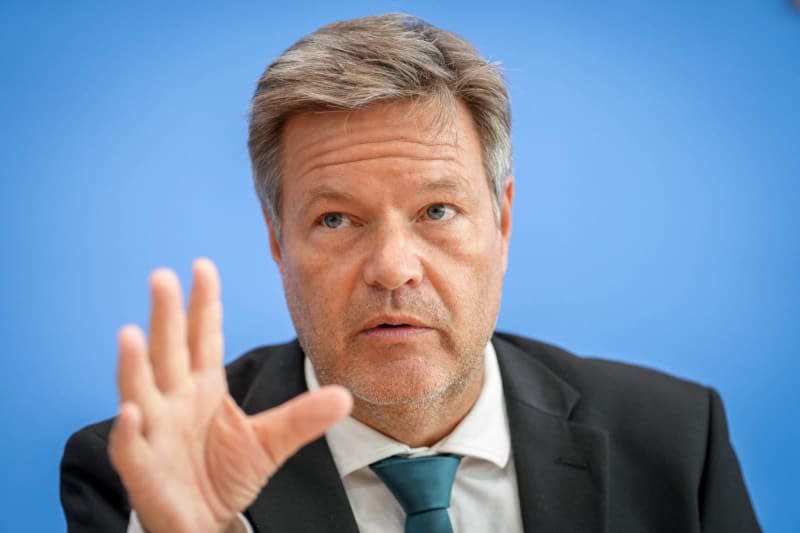 German Minister of Economic Affairs and Climate Protection Robert Habeck holds a press conference to present the German government's autumn 2024 projection. Kay Nietfeld/dpa