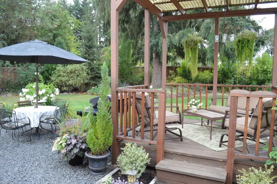 diy gazebo pergola hybrid with outdoor furniture