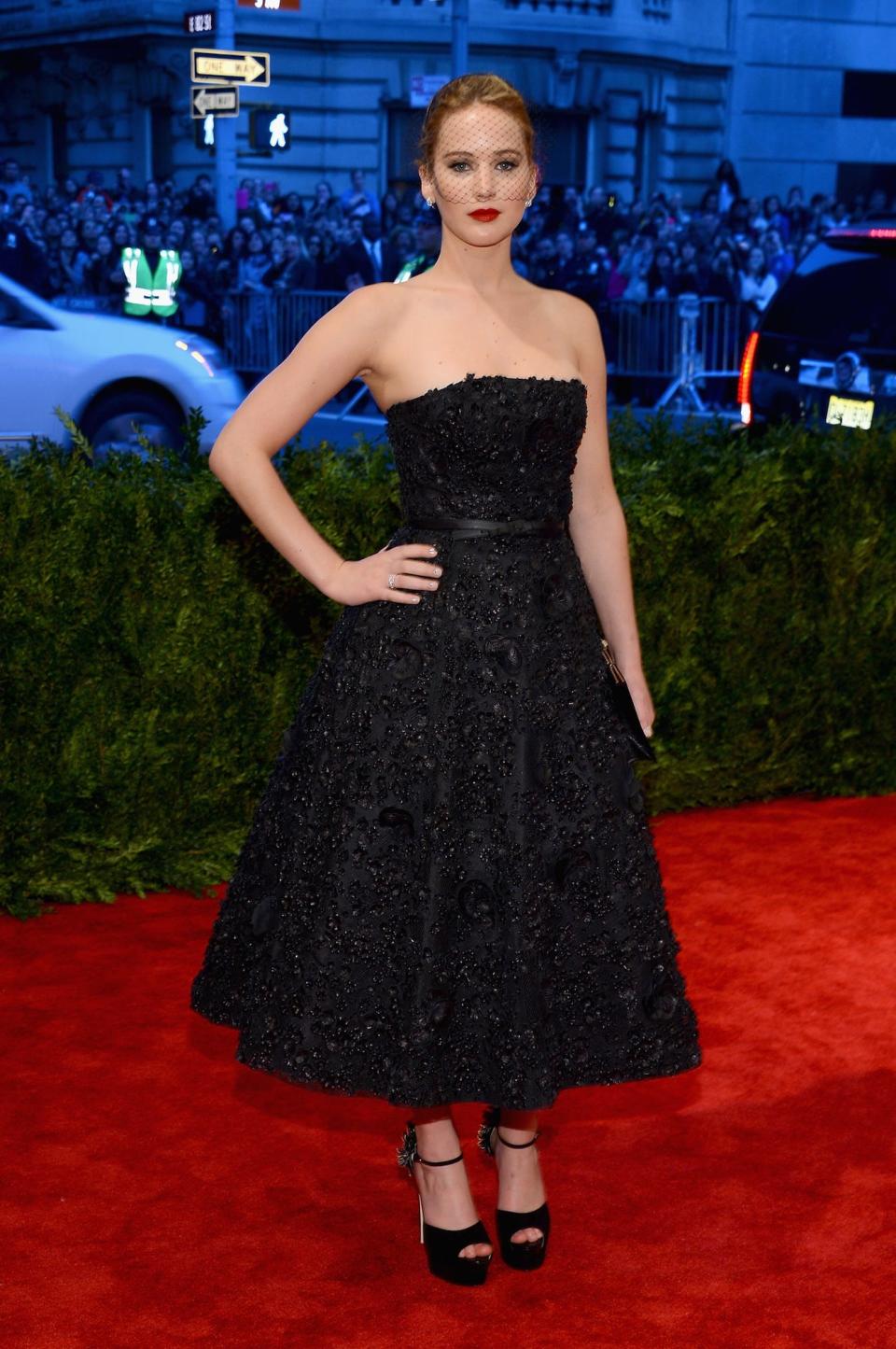 Jennifer Lawrence attends the 2013 Met Gala.