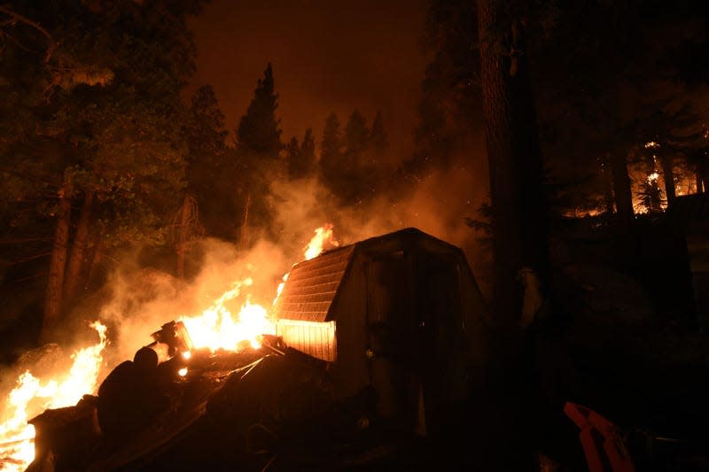 Fire crews worked to stop the Caldor Fire from spreading in California, United States on August 30, 2021. 