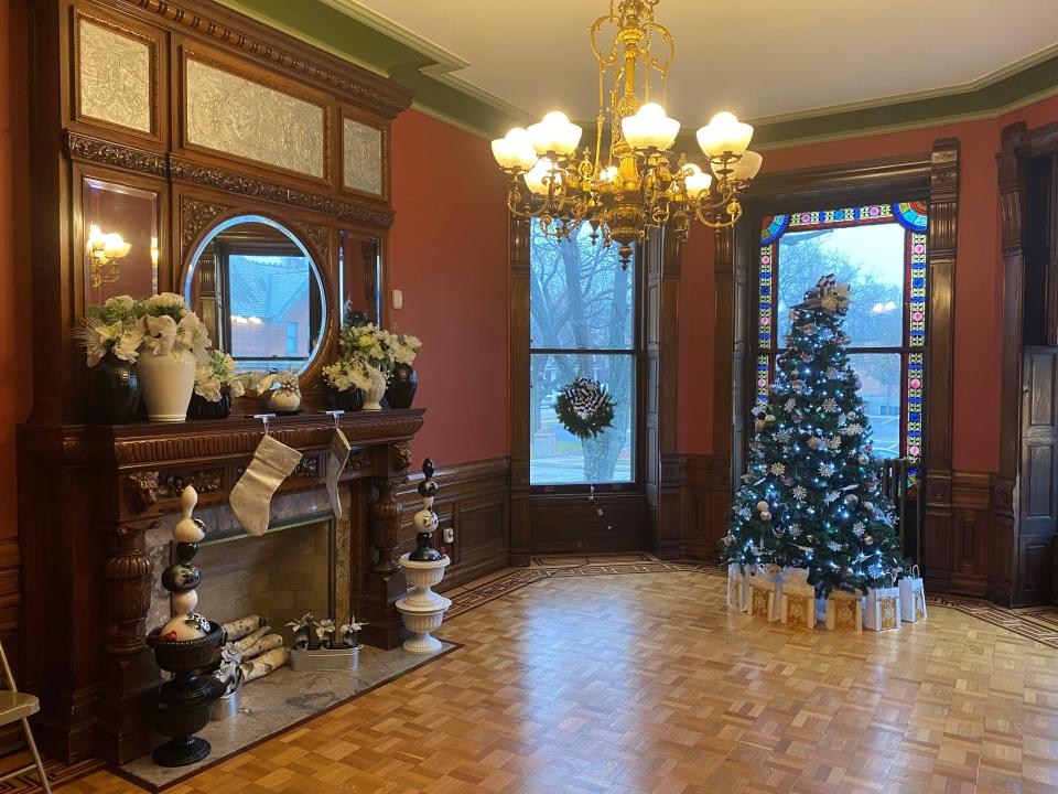 The dining room of the Chapin Mansion in Niles is decorated for the holidays. The Niles History Center offers a special evening open house Dec. 17, 2022, to see the decorations throughout the 1884 structure.