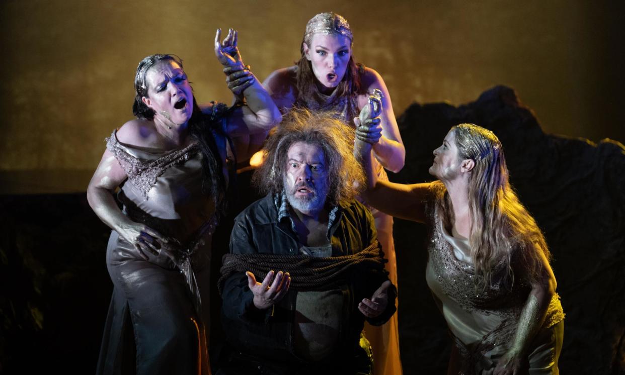 <span>‘Storytelling to the fore’: Rebecca Afonwy-Jones, Katie Stevenson, Mari Wyn Williams and Mark Stone in Das Rheingold at Longborough festival opera.</span><span>Photograph: Matthew Williams-Ellis</span>