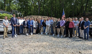 Attendees at a recent groundbreaking ceremony for a Mountain Lakes Veteran, low-income housing project at 367 Bloomfield Avenue (367 Route 46) partially funded by Unity Bank.