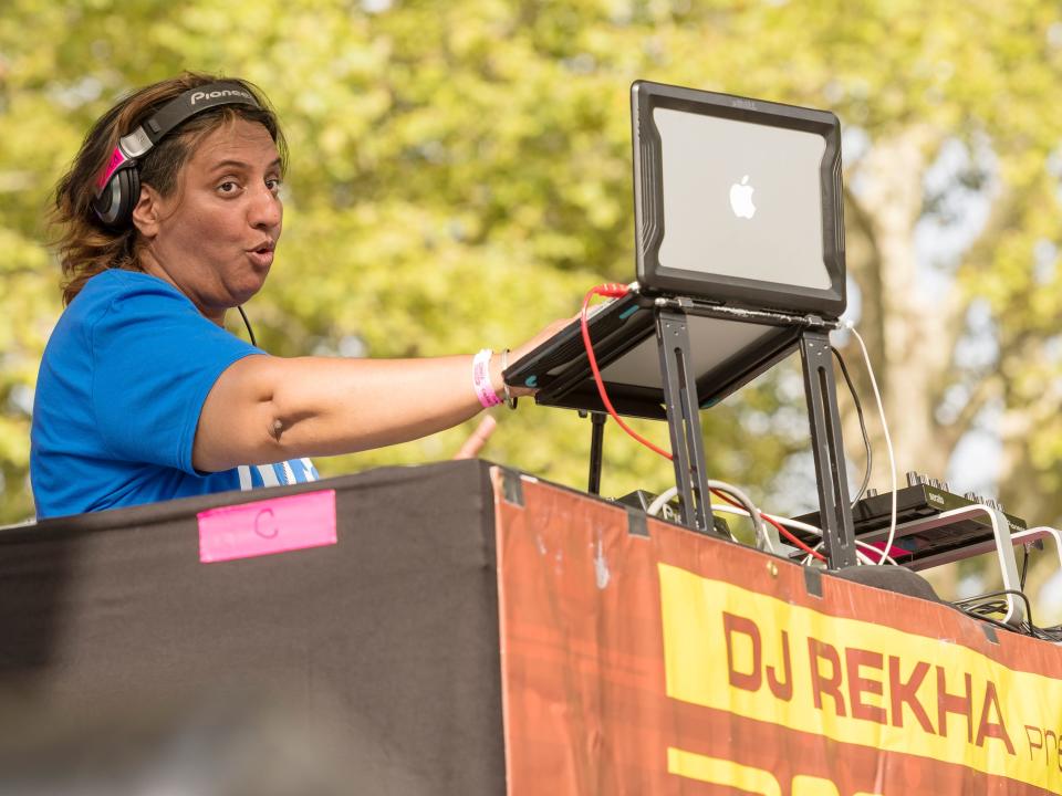 DJ Rekha at Basement Bhangra's revival at Summerstage, Central Park New York.