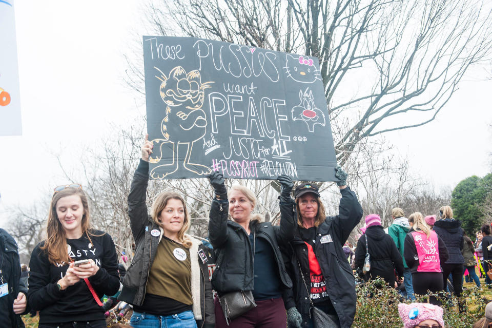 WASHINGTON, DC. - JAN. 21: Organizers put the Women's March on Washington in Washington D.C. on Saturday Jan. 21, 2017. (Photo by Alanna Vagianos, Huffington Post)&nbsp;