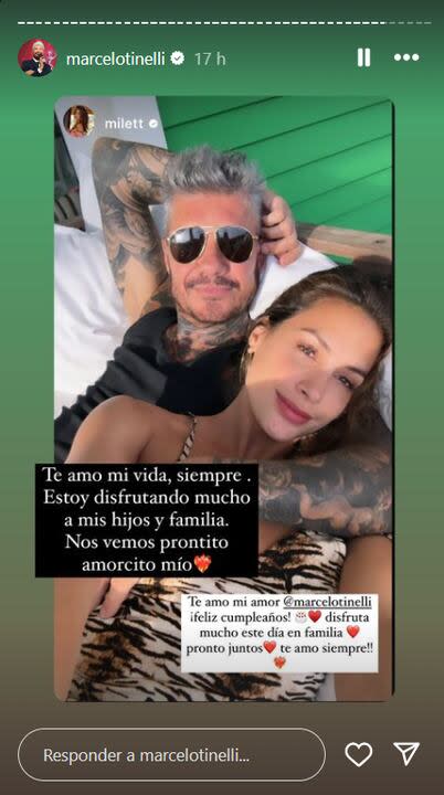 La respuesta de Tinelli a Milett