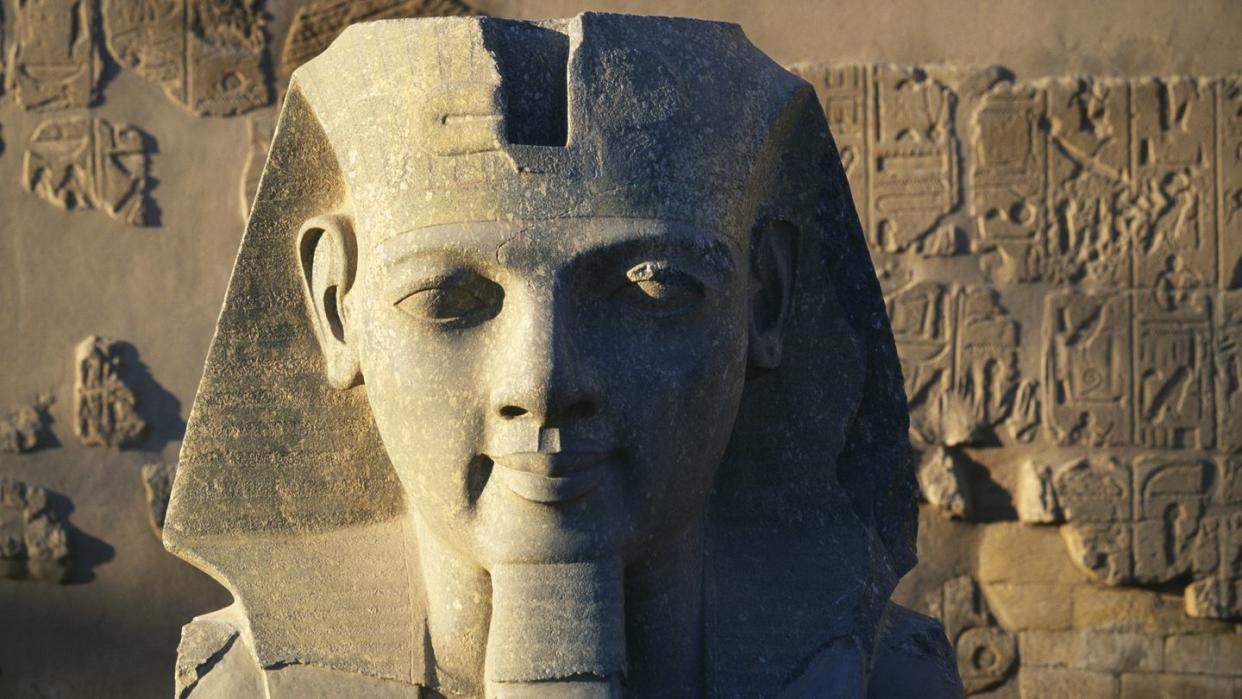 colossal head of ramesses at temple of luxor
