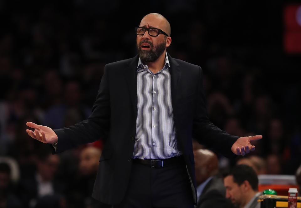 The Knicks fired coach David Fizdale, presumably because they thought they should be better. (Elsa/Getty Images)