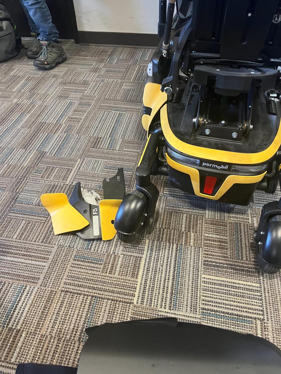 Damage to Addie Loerzel's power wheelchair.