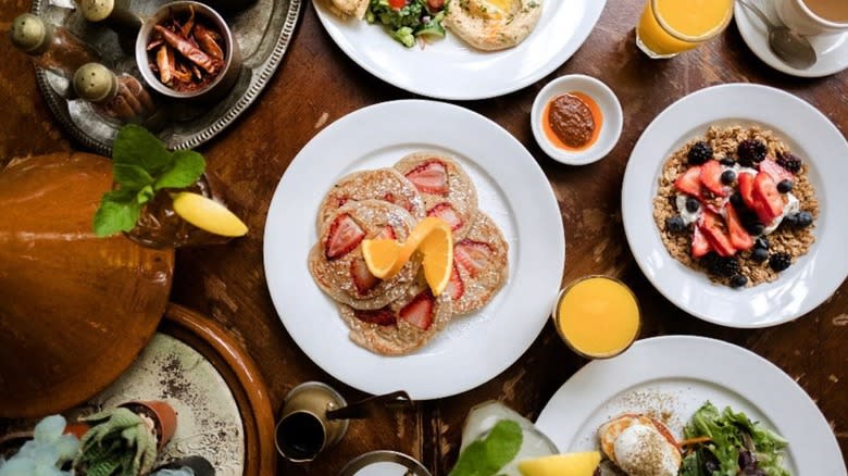 Middle Eastern breakfast spread