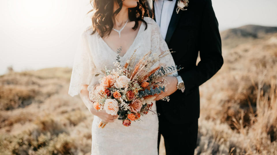 Rustic wedding bouquet.