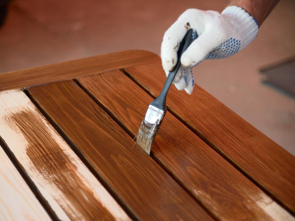 wood stained wood furniture