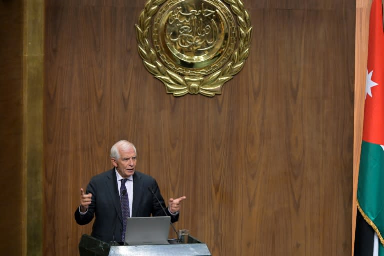 EU foreign policy chief Josep Borrell addresses an Arab League meeting in Cairo (Khaled DESOUKI)