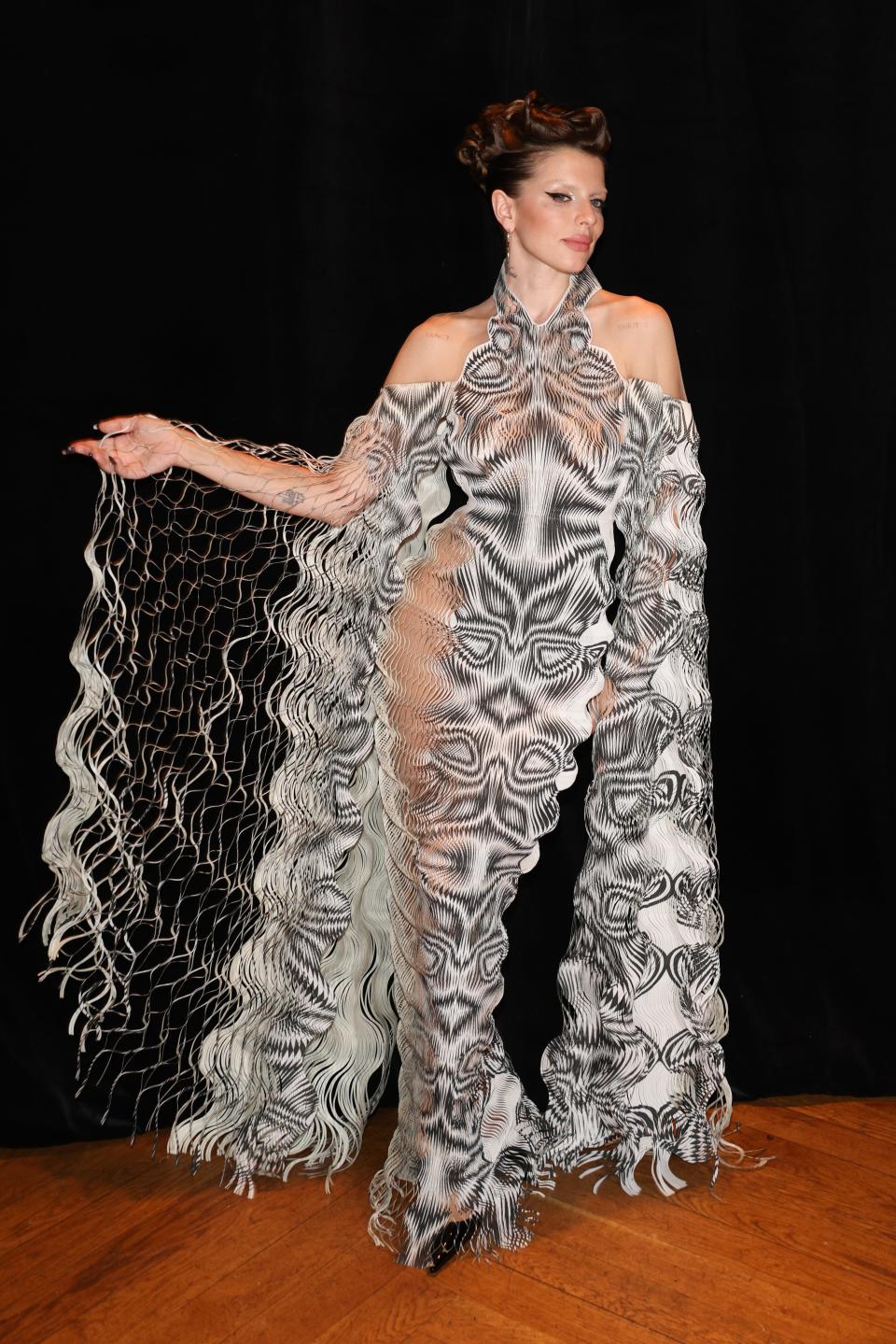 julia fox attends tthe iris van herpen paris fashion week 2022 show