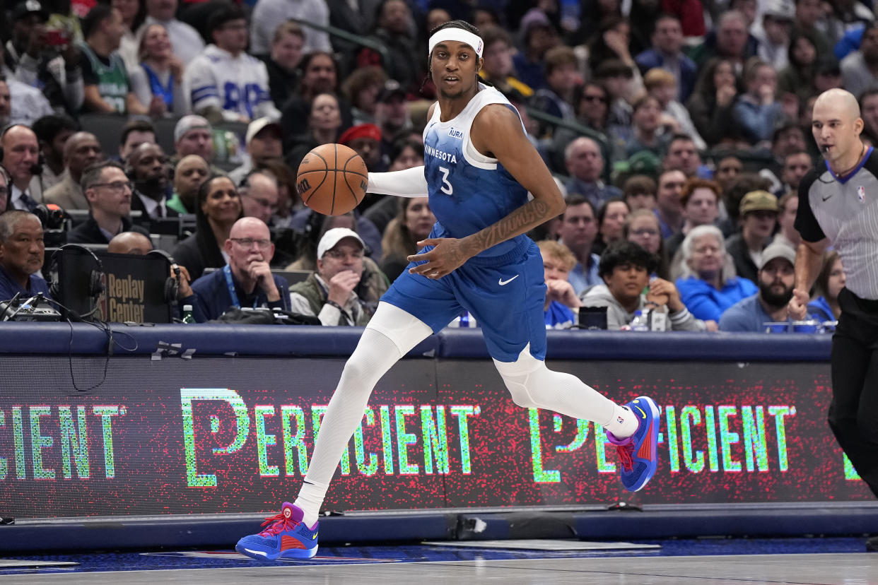 Jaden McDaniels #3 of the Minnesota Timberwolves. (Photo by Sam Hodde/Getty Images)