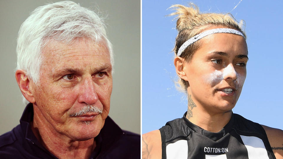 A war of words has erupted between Mick Malthouse and Moana Hope. Pic: Getty
