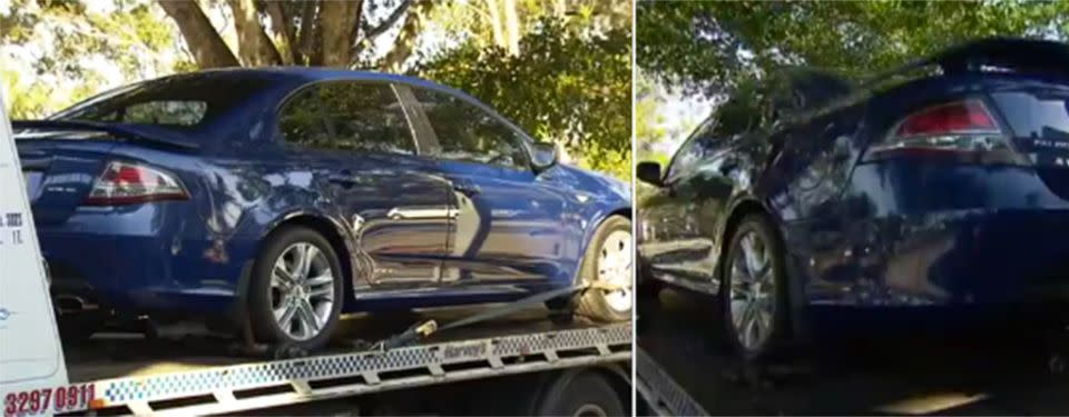 Queensland Police have seized a blue Ford sedan in their investigation into the child's murder. Photo: 7 News.