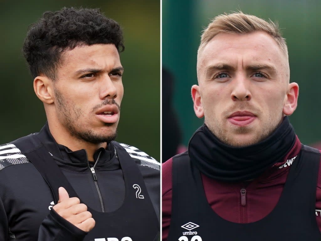 James Justin and Jarrod Bowen are in the England squad (PA)