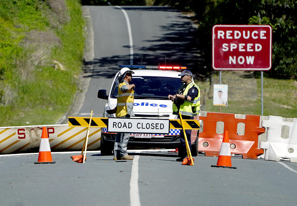 Stronger barriers have been installed to enforce the border separation between Queensland and New South Wales after motorists navigated around previous installed barriers. Source: AAP