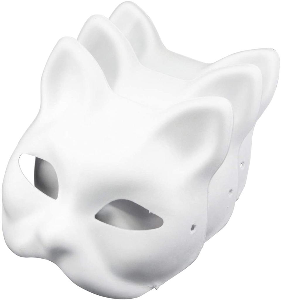 Cat Mask White Paper Blank Face Mask