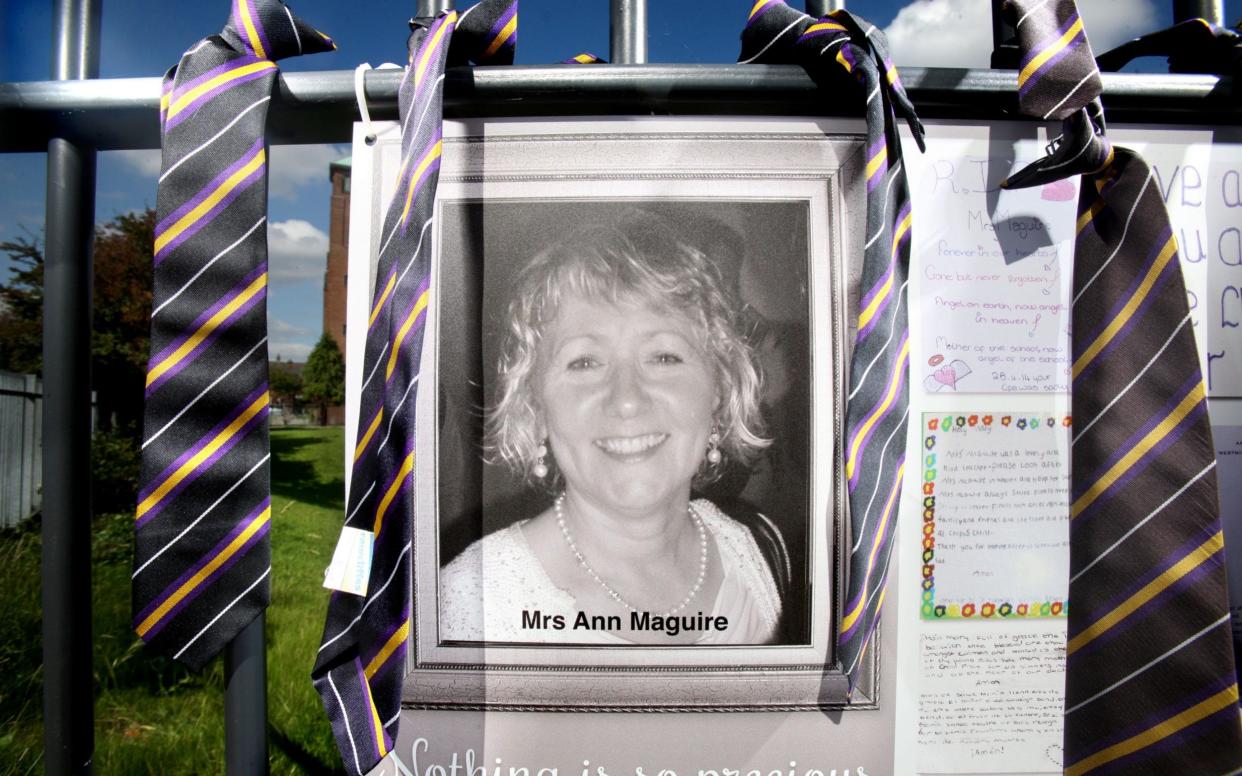 A mural for Ann Maguire left by pupils at Corpus Christi College, Leeds  - Guzelian
