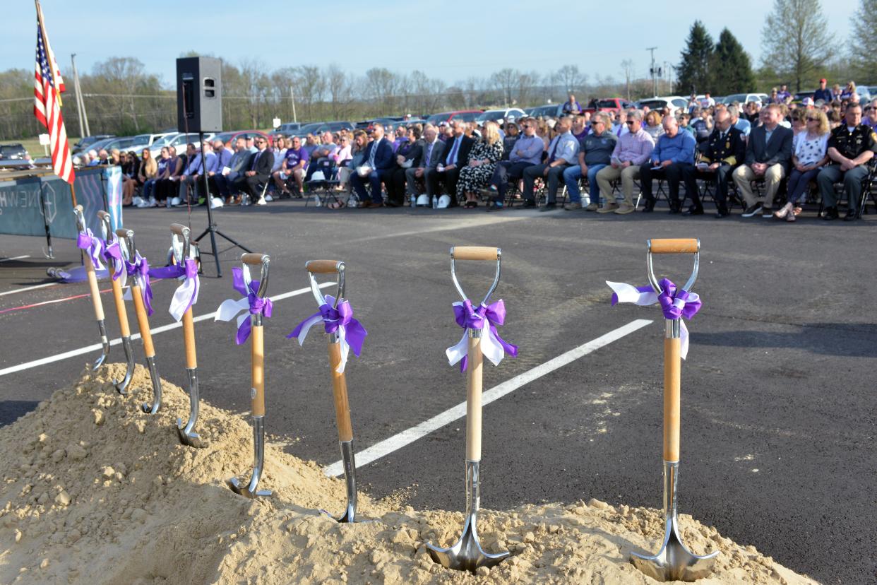 A large audience was on hand April 20 at Triway High School for a groundbreaking ceremony where a new school campus will be built.