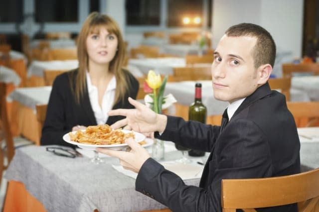 Man in a Restaurant Complaining of Pasta