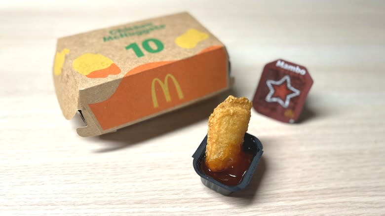 McNugget dipped in Mambo Sauce