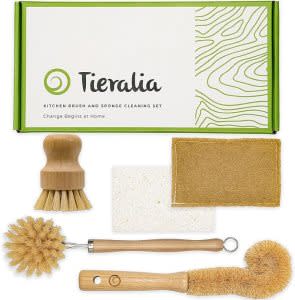 Tieralia 5-Piece Eco-Friendly Bamboo Dish Brush Set