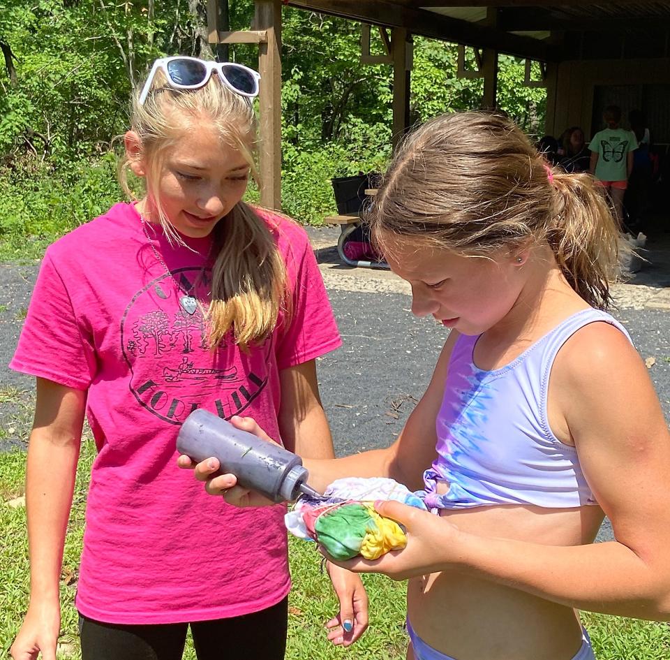 Tie-dying also is among the many activities at Camp Fort Hill Day Camp.