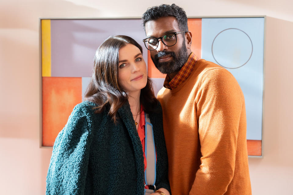 Aisling Bea and Romesh Ranganathan play love interests in Avoidance. (BBC)