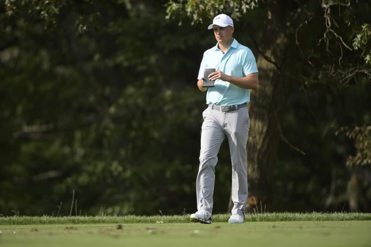 Jordan Spieth takes on Bethpage Black at The Barclays. (Getty Images)