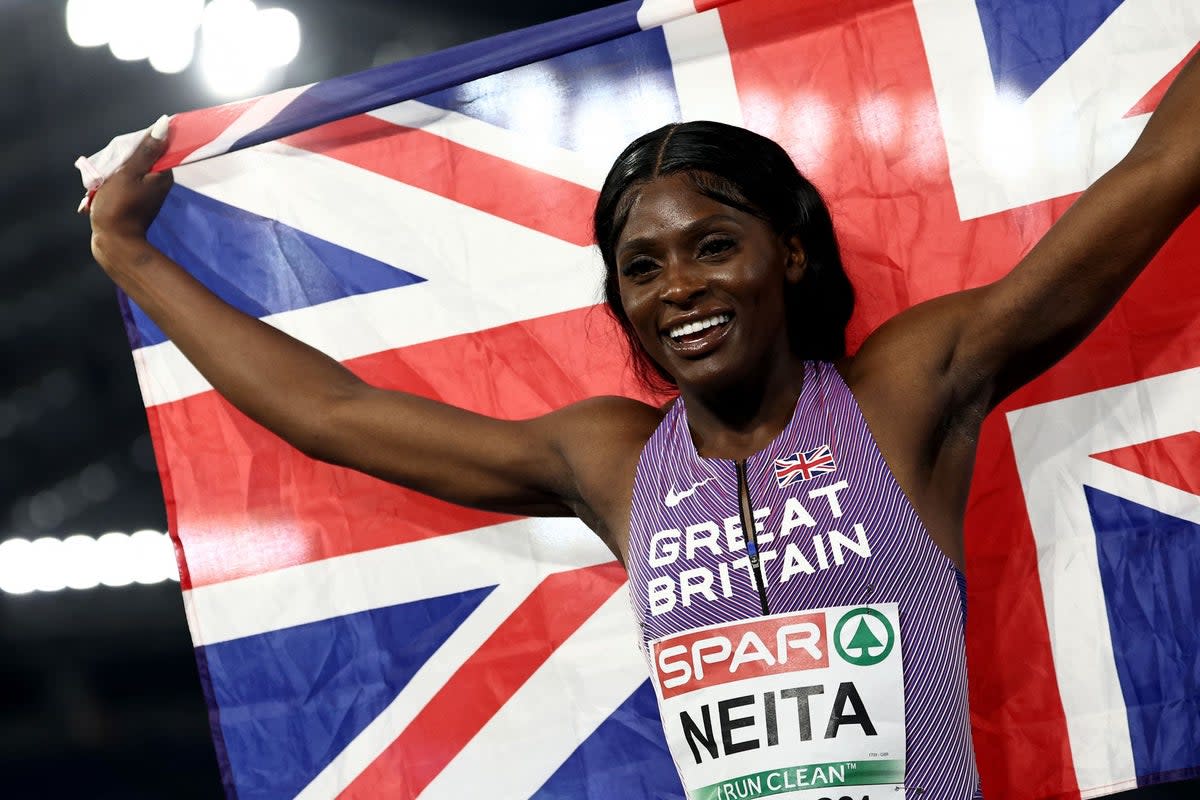 Neita was denied gold in a photo finish (AFP via Getty Images)