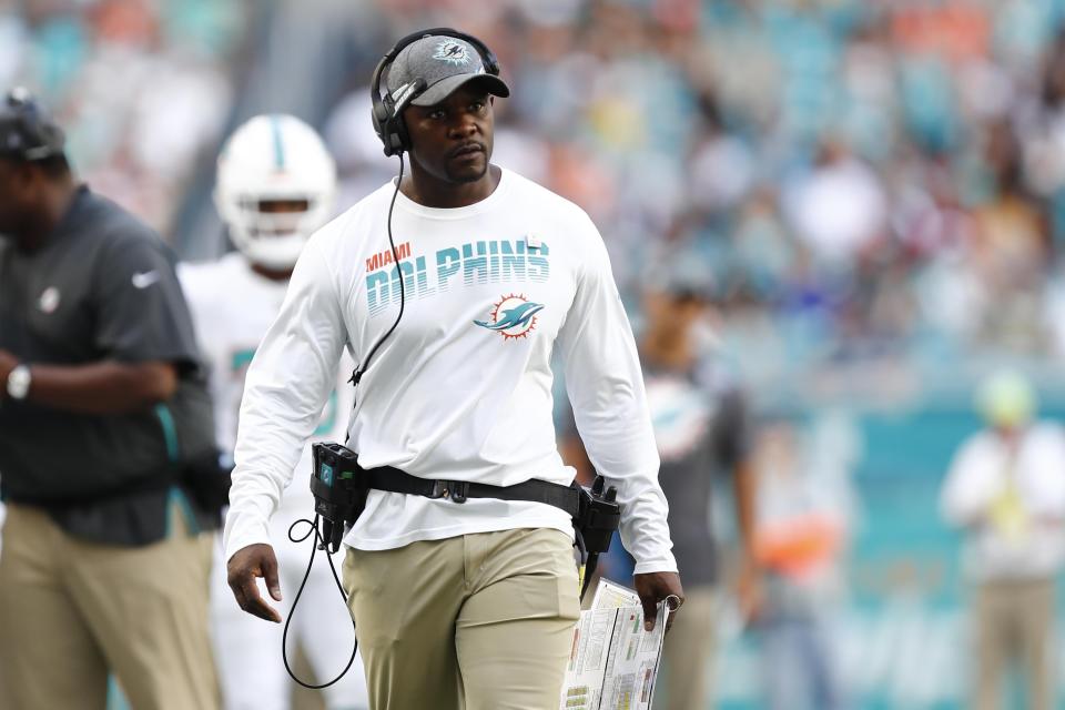 Miami Dolphins head coach Brian Flores will get some time to try to build a competitive team. (AP)