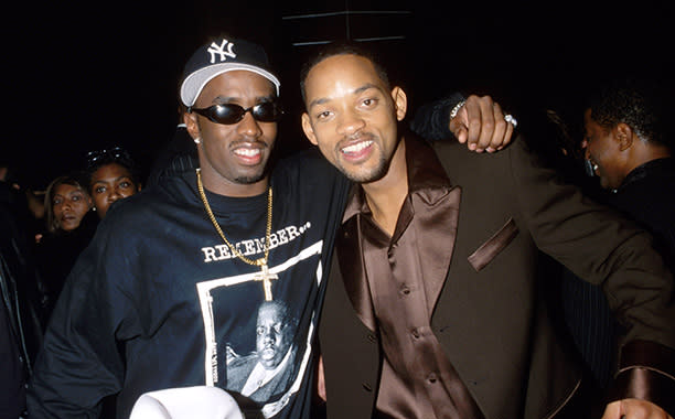 Sean "Puffy" Combs With Will Smith at the 40th Annual GRAMMY Awards on February 25, 1998