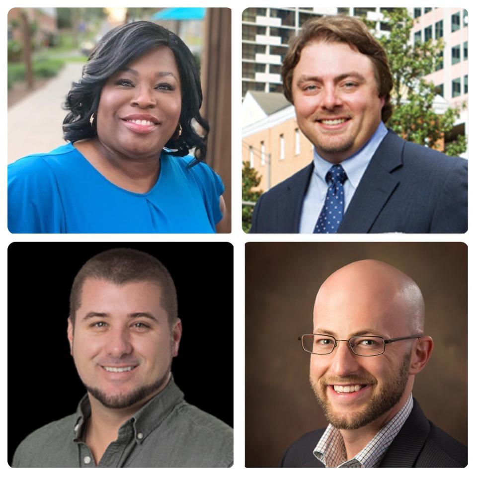 Candidates for Leon County Commission, District 5, clockwise from top left: Paula DeBoles-Johnson, Jay Revell, David O'Keefe, Dustin Rivest