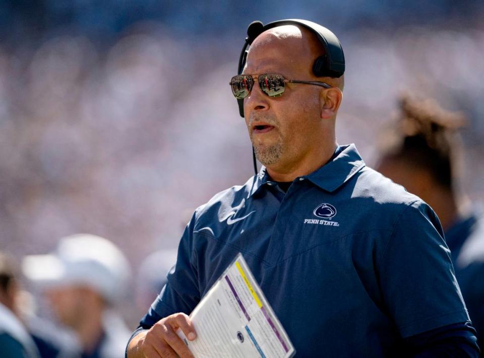 Penn State football coach James Franklin during the game against Central Michigan on Saturday, Sept. 24, 2022.