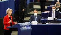 Polish PM and EU chief executive in debate on Poland's challenge to the supremacy of EU laws, in Strasbourg