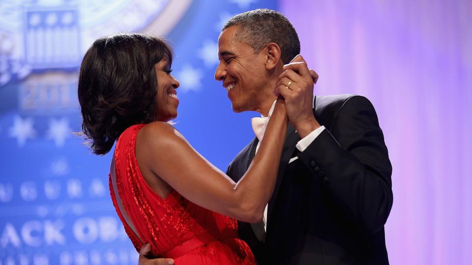 <p>The pair danced together at their second Inaugural Ball in 2013, smiling like two kids in love.</p>