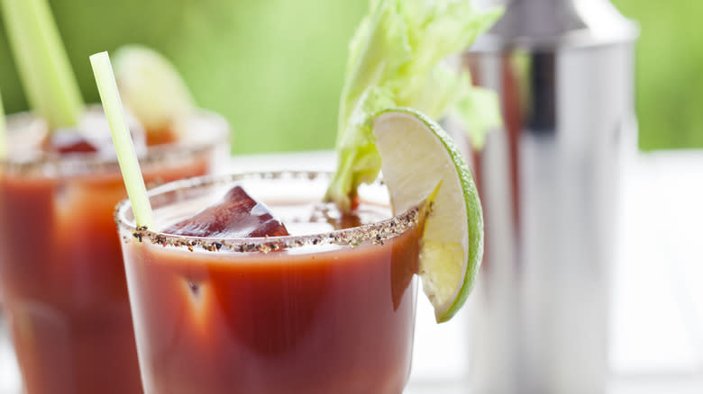 Bloody mary cocktails