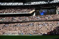 <p>Wembley pays tribute to former England defender Ugo Ehiogu, who died on Friday morning after suffering a cardiac arrest </p>